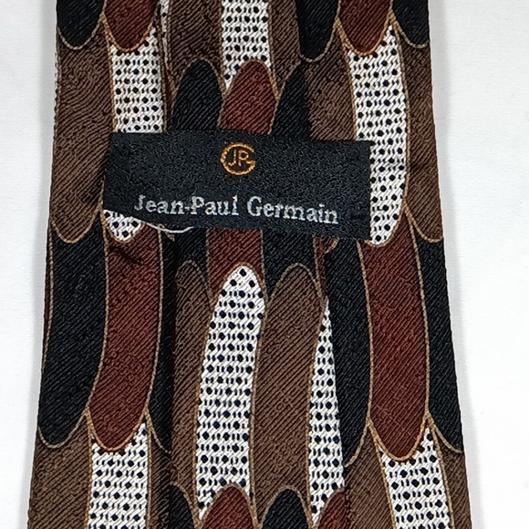 Jean Paul Gremain Tie brown white black textured - Picture 2 of 9